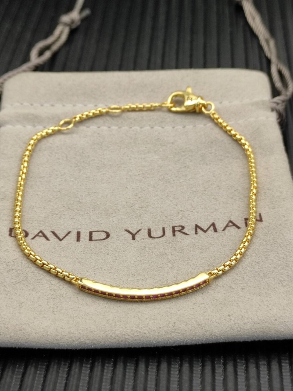 David Yurman -20cm -Red diamond bracelet